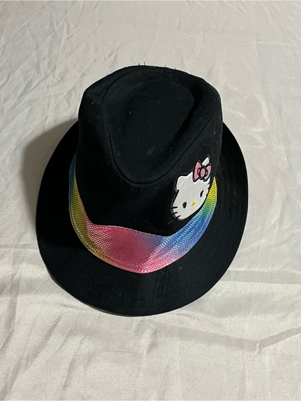 Hello Kitty Black Hat with Rainbow Sequin Band